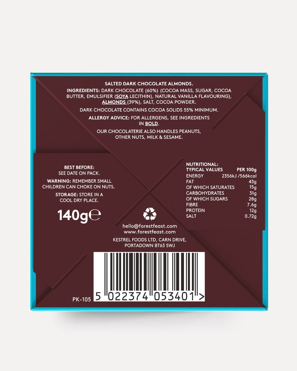 Forest Feast Salted Dark Chocolate Almonds Cube