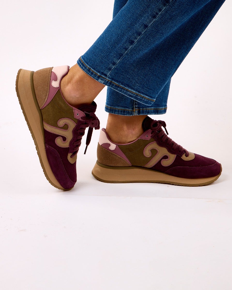 Burgundy & Cream All Suede Art Master Trainer