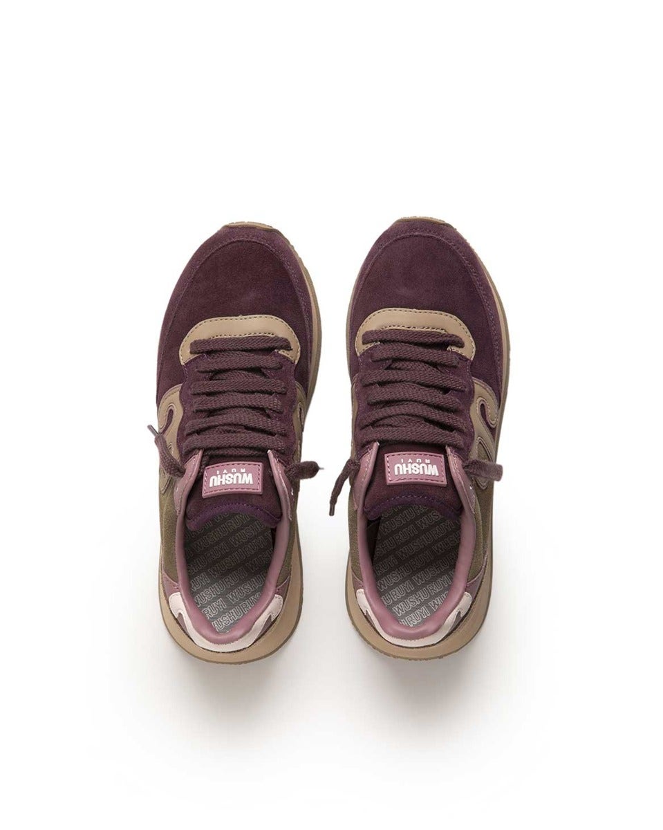 Burgundy & Cream All Suede Art Master Trainer