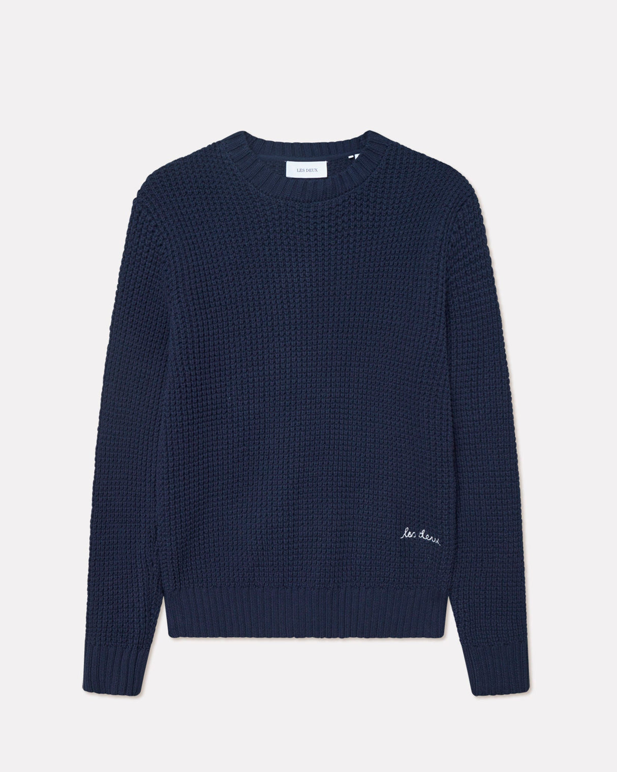 Dark-Navy-Alvin-Waffle-Crewneck-Knit-Jumper