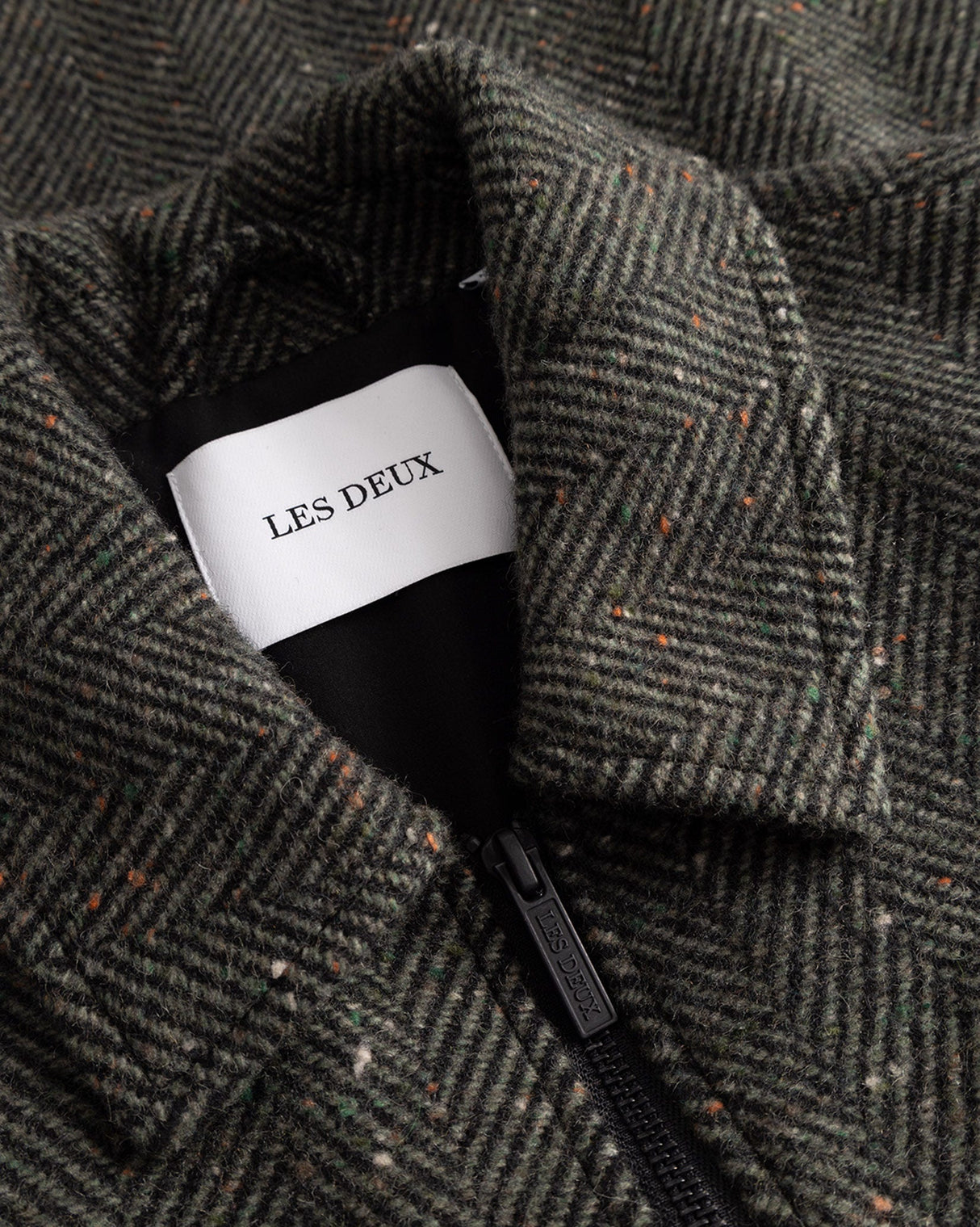 Duffel Bag Green Marseille Herringbone Wool Jacket