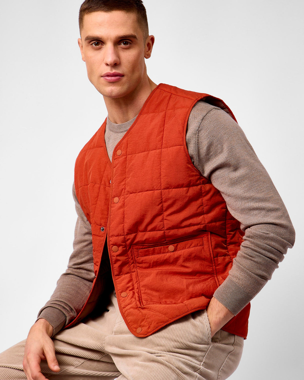 Dark-Clay-Orange-Matt-Padded-Vest-Jacket