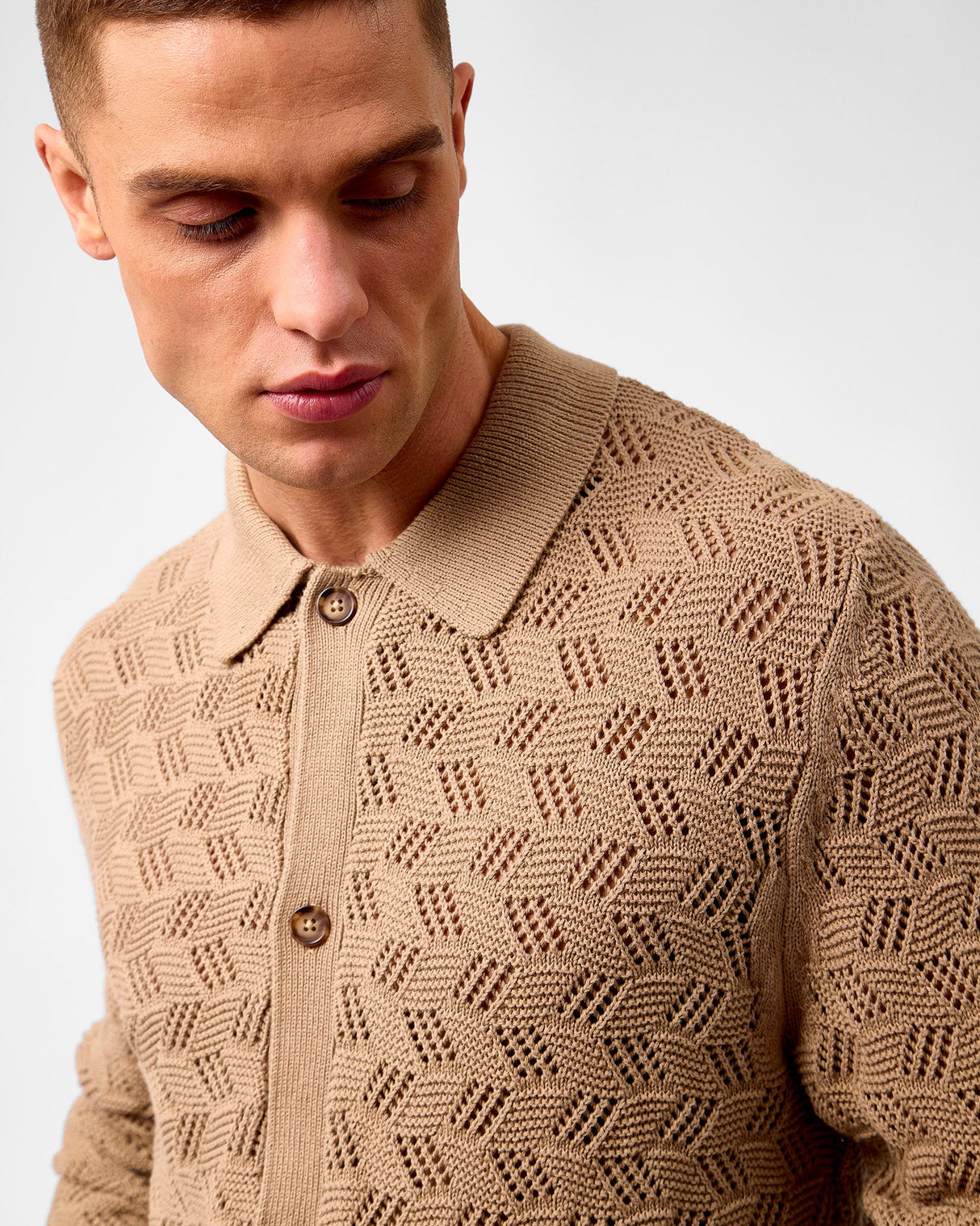 Dark-Sand-Eloi-Cotton-Knit-Shirt