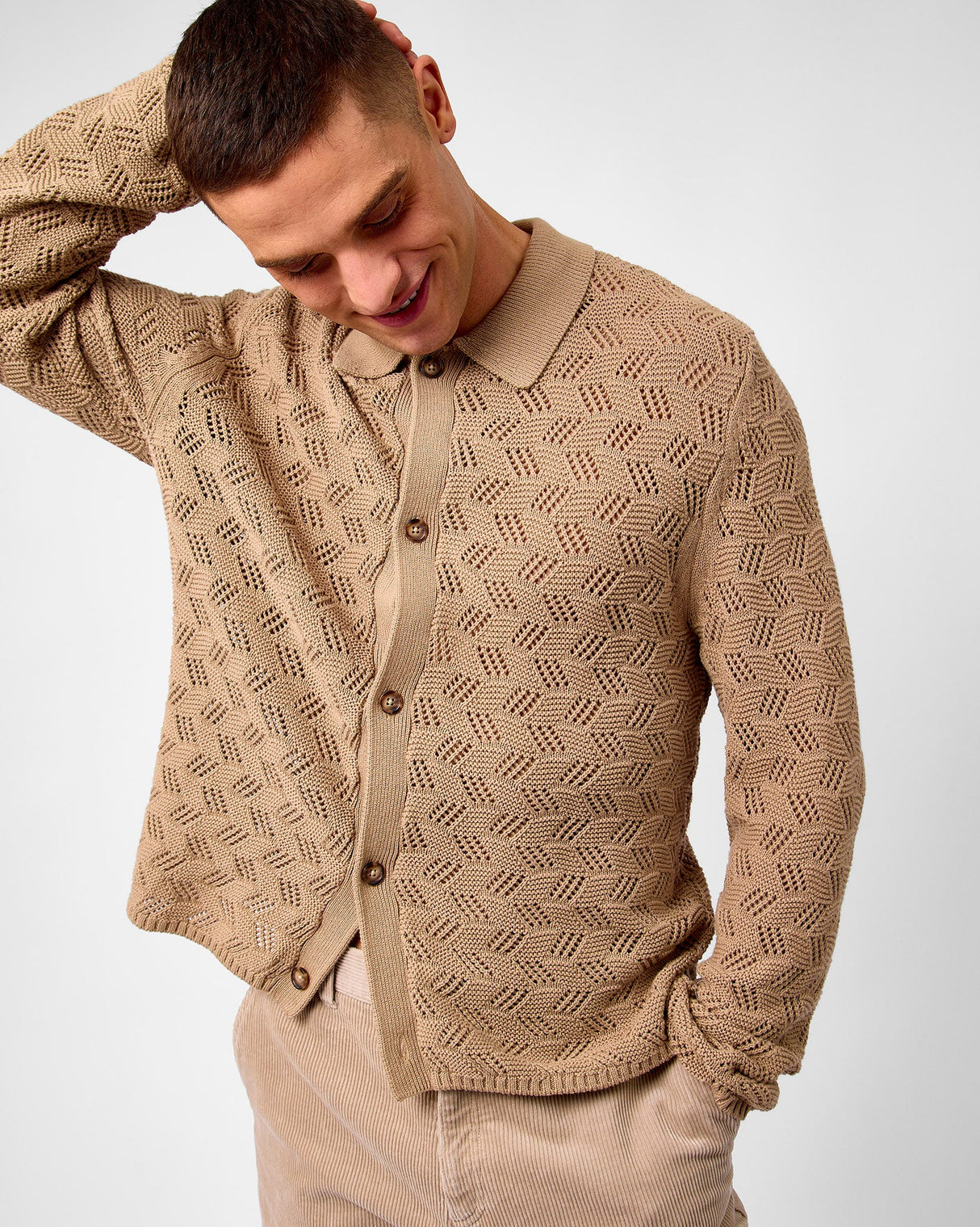 Dark Sand Eloi Cotton Knit Shirt