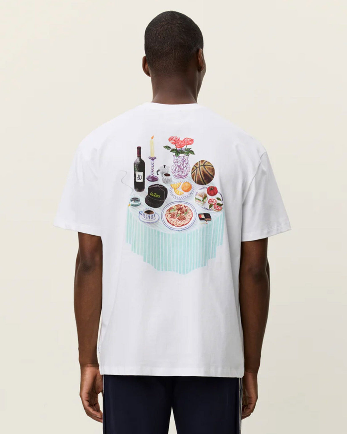 White-Cole-Table-Print-Cotton-T-Shirt