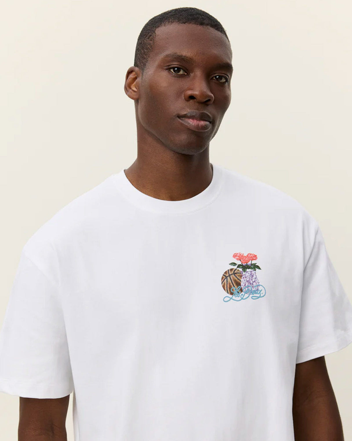 White Cole Table Print Cotton T-Shirt