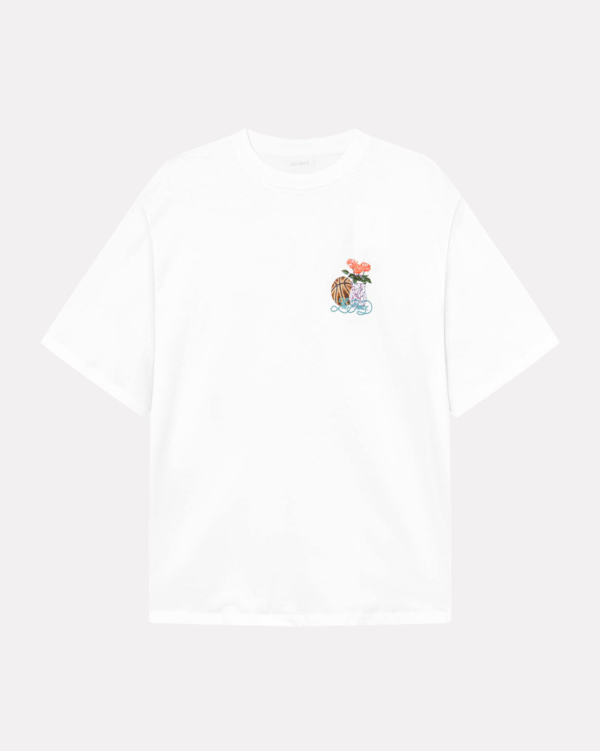 White Cole Table Print Cotton T-Shirt