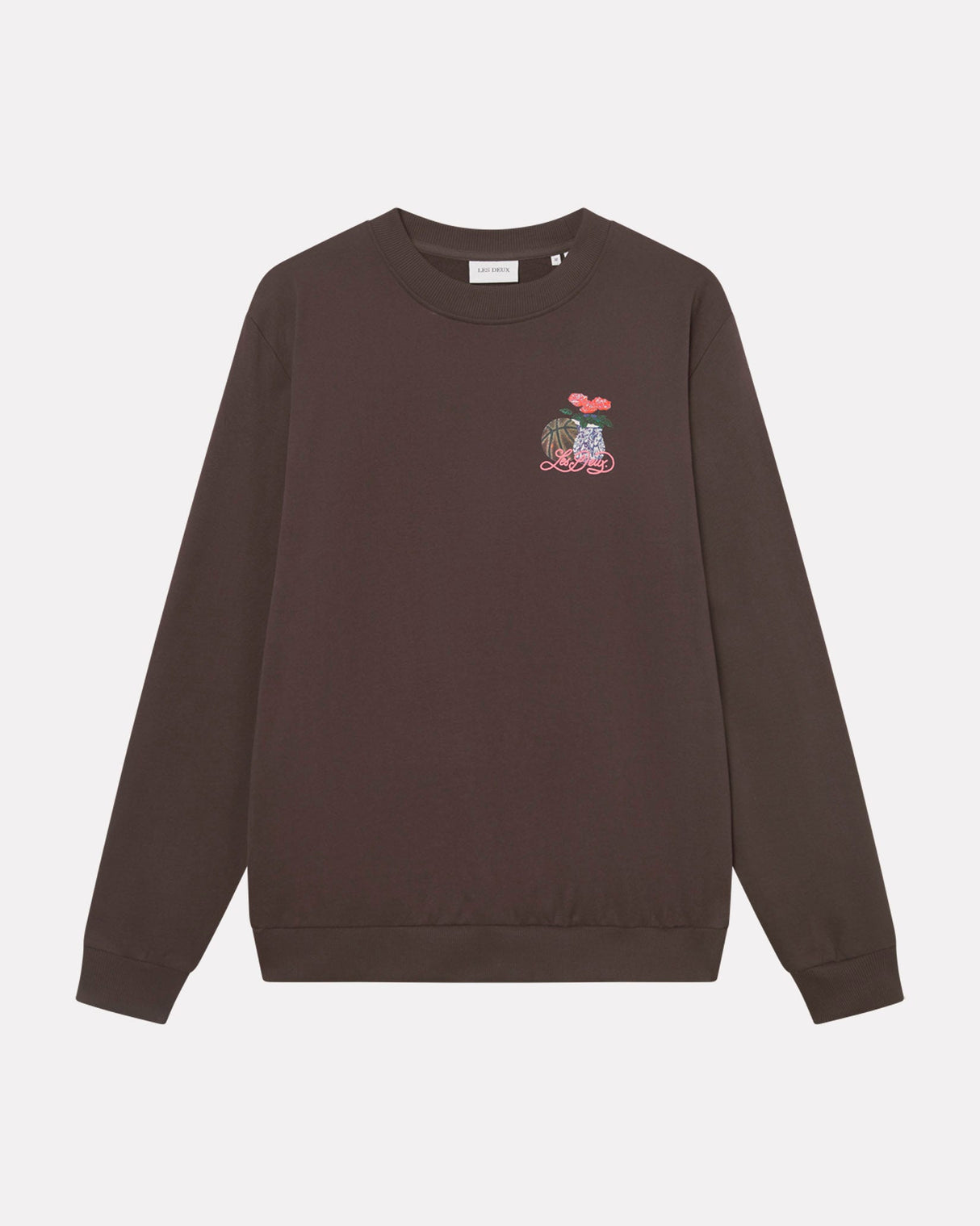 Slate Brown Cole Table Print Cotton Sweatshirt