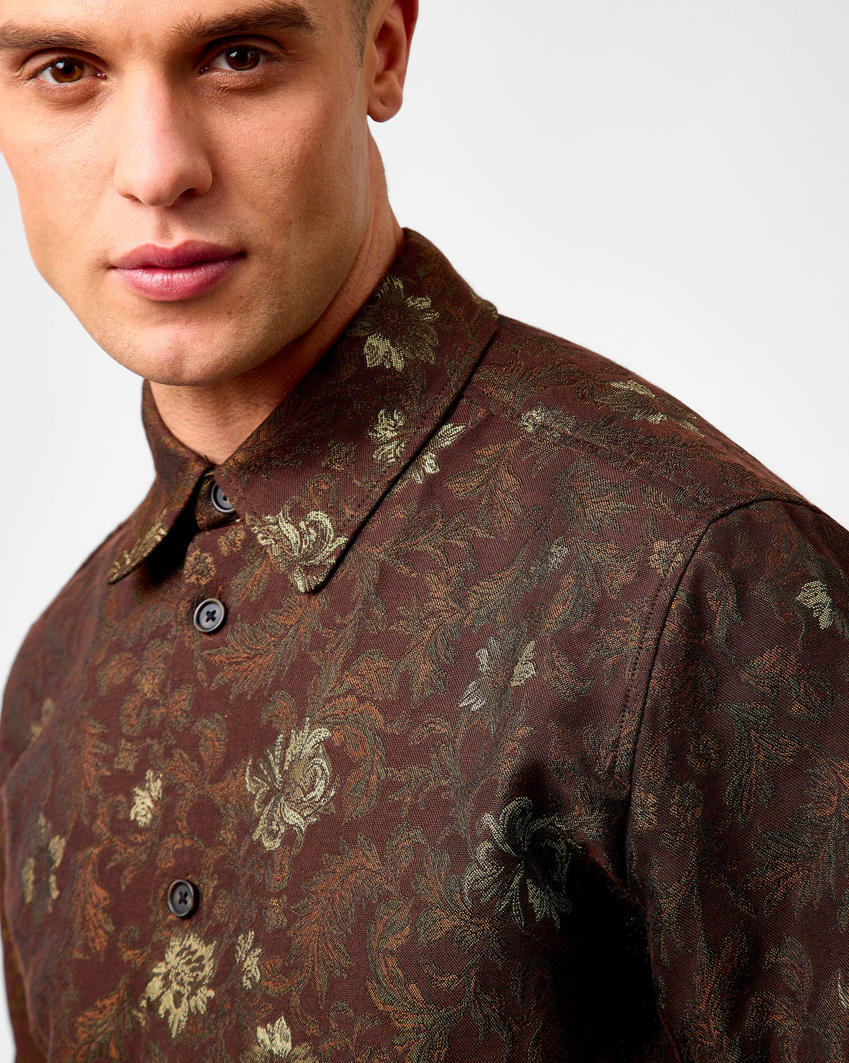 Monk's Robe Kaleb Floral Jacquard Overshirt