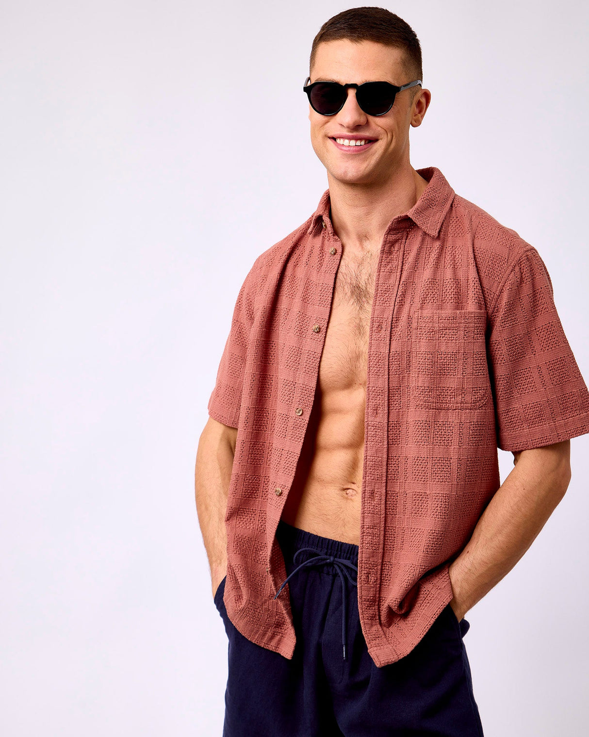 Cognac Red Charlie Short Sleeve Shirt
