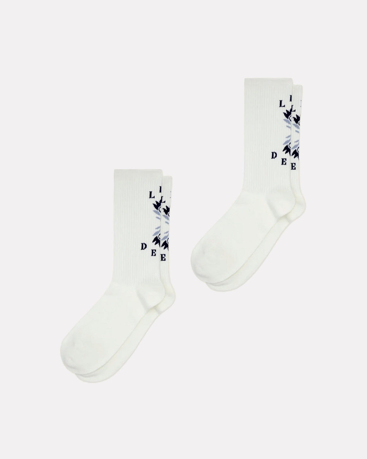 Black-Logo-Flower-Socks-2-Pack-43-46