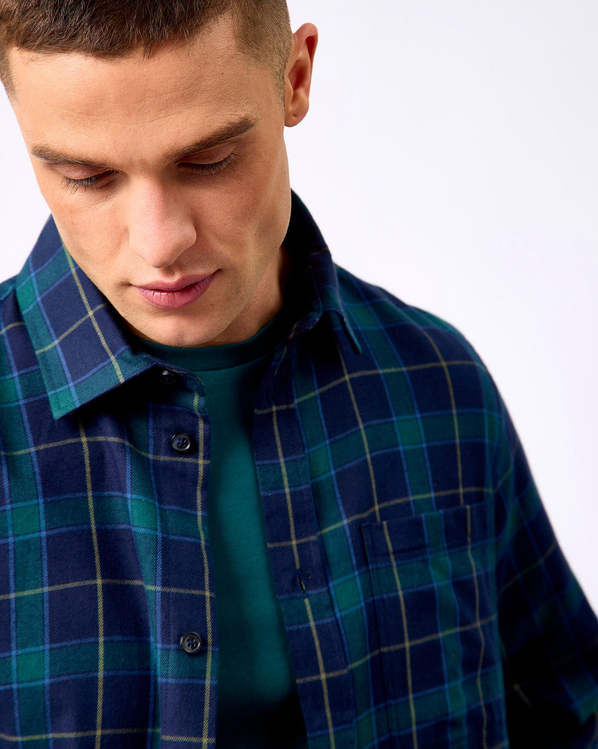 Dark Navy Lennon Check Overshirt
