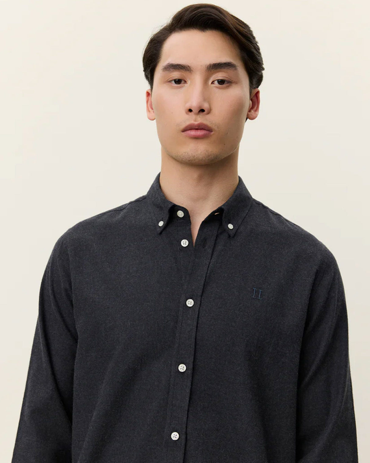 Charcoal Melange Desert Brushed Cotton Shirt