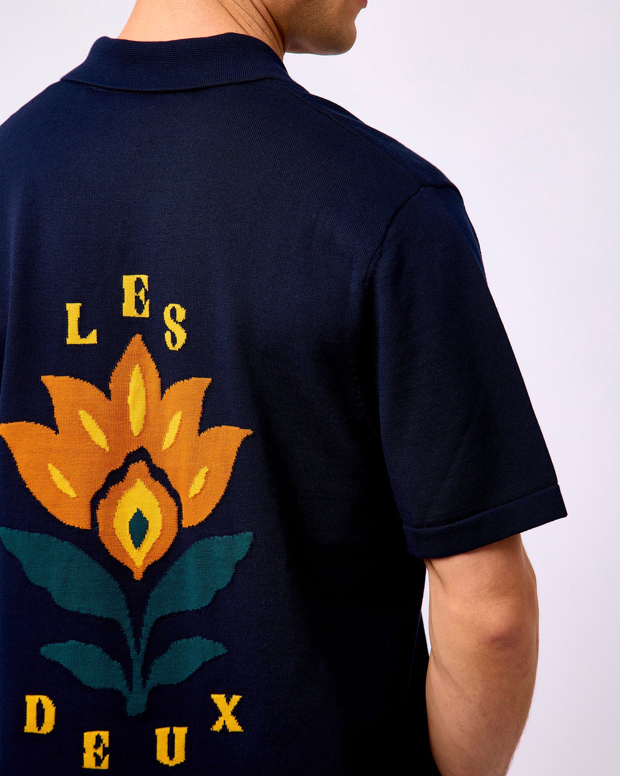 Dark-Navy-Emmett-Arabesque-Knitted-Short-Sleeve-Shirt