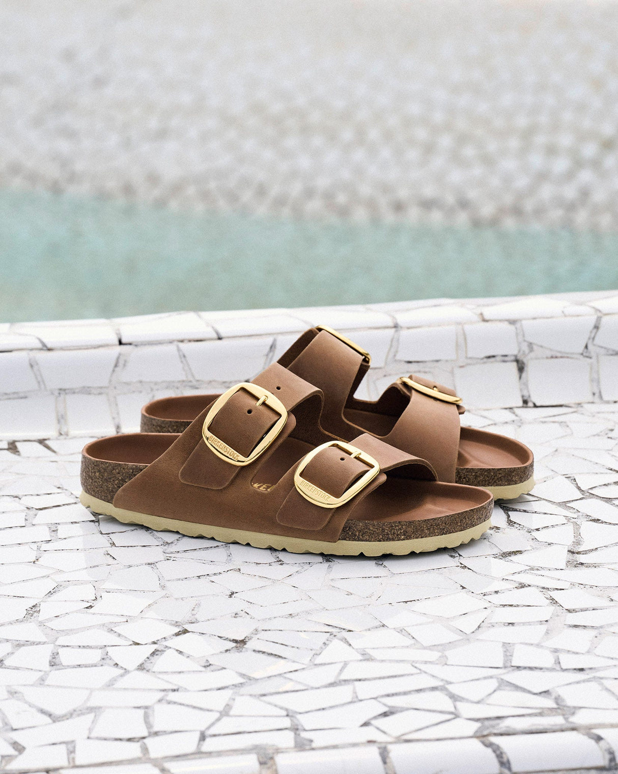 Cognac Arizona Big Buckle Sandal