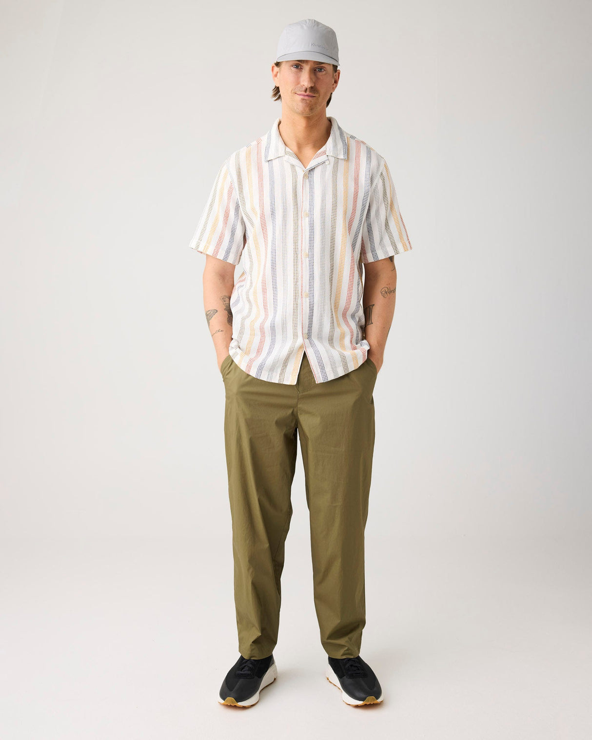 Multicolour Vertical Stripe Short Sleeve Shirt