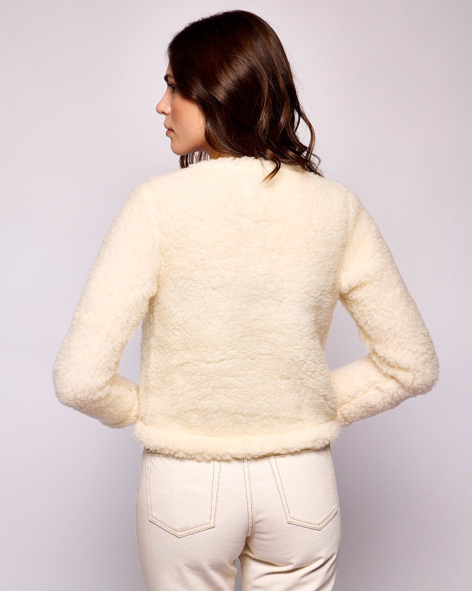 Natural Textured Sheep Wool Chanely Jacket