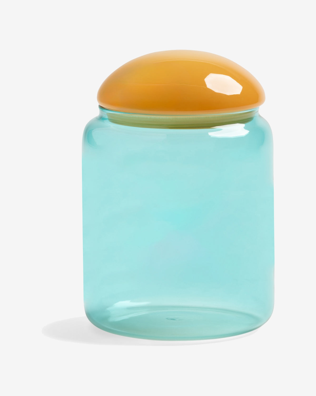 Turquoise & Orange Puffy Glass Jar