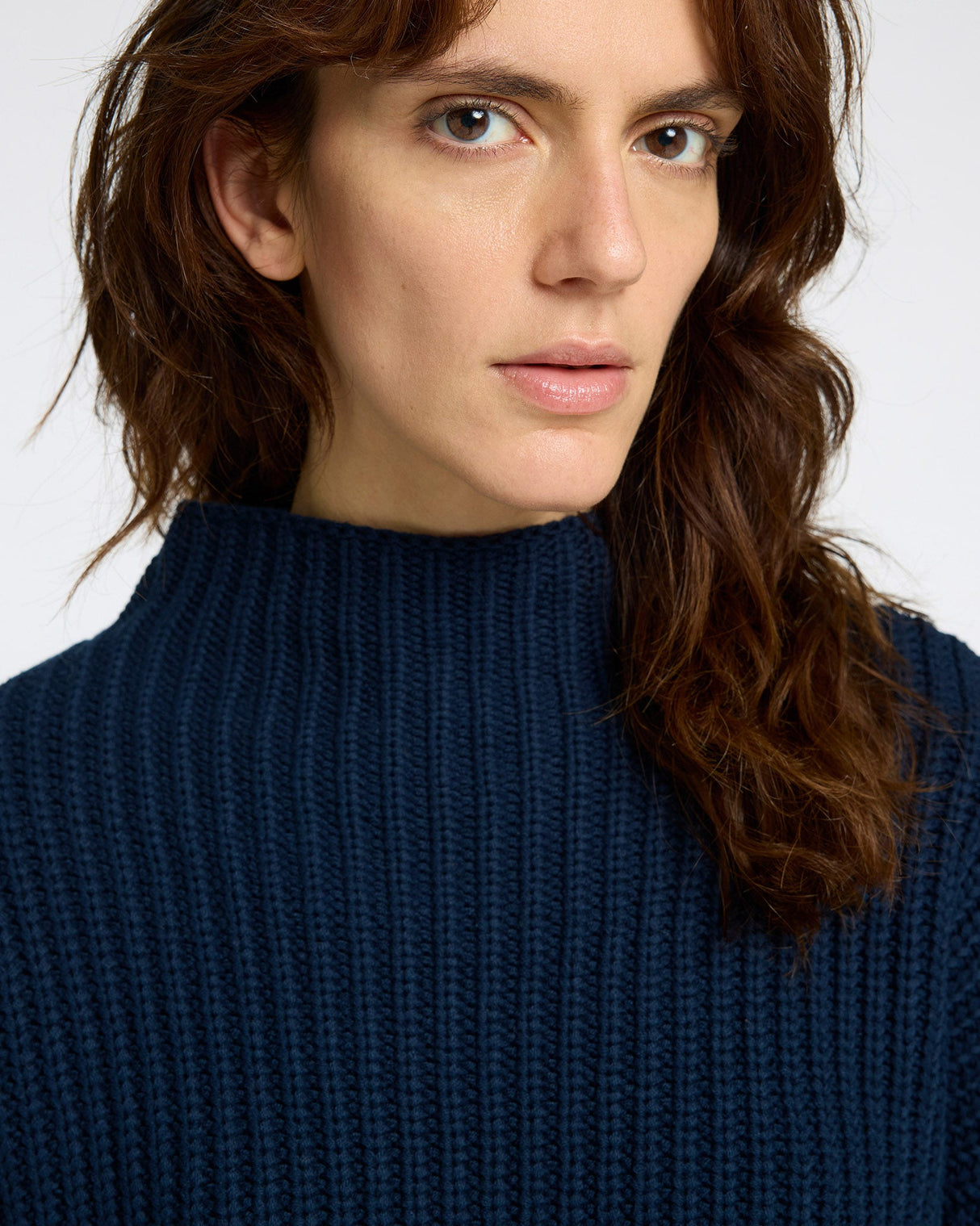 Dark Sapphire Selma Cotton Blend Knit Jumper