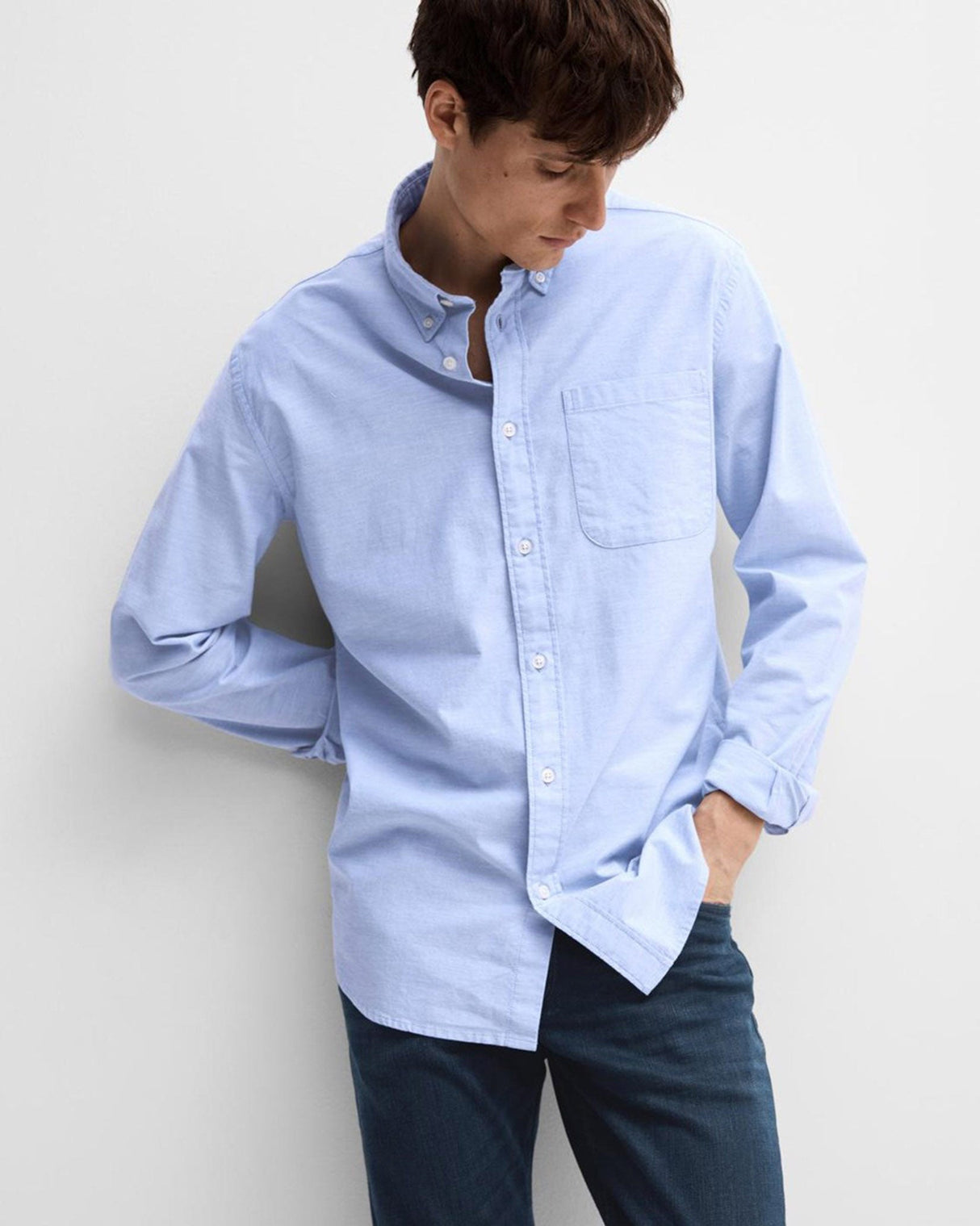 Light-Blue-Rick-Regular-Fit-Cotton-Shirt