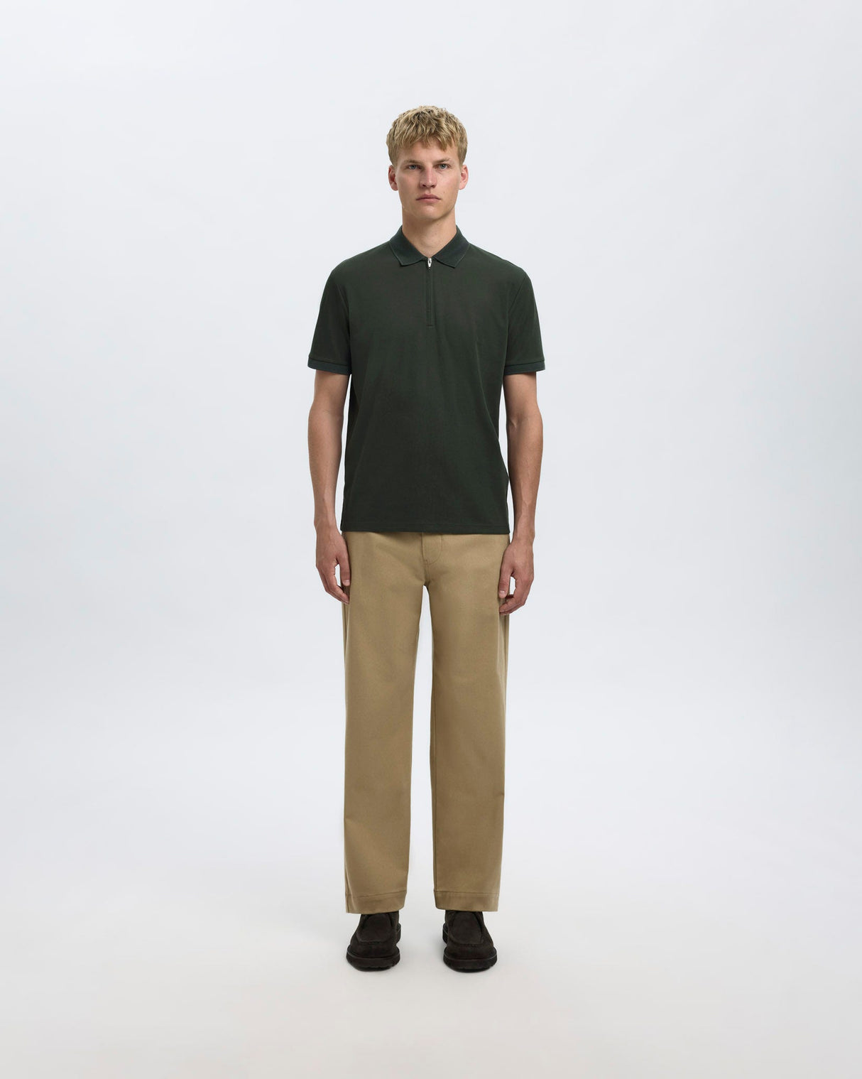 Deep Forest Fave Zip Polo Shirt