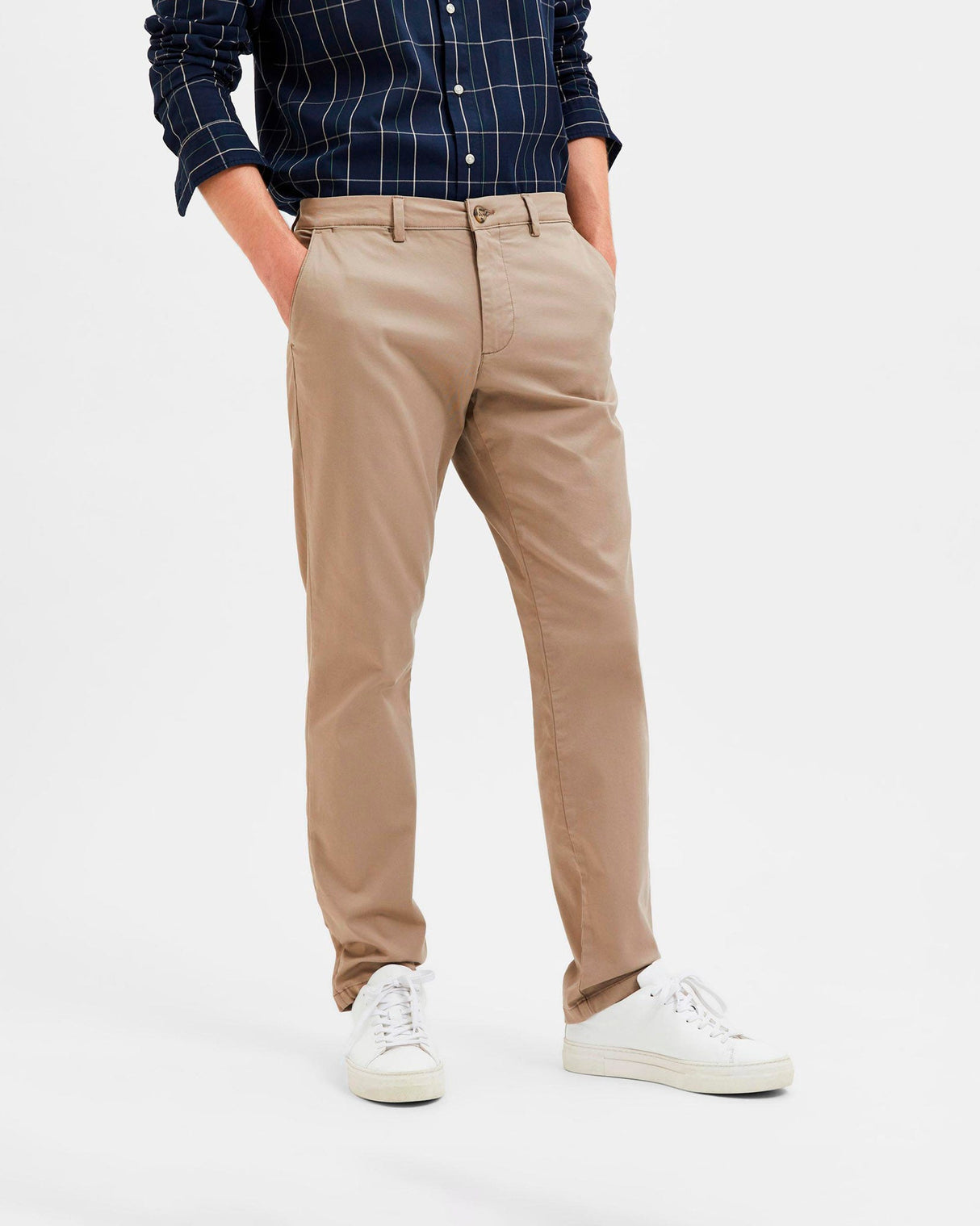Greige Miles Slim Leg Flex Pants