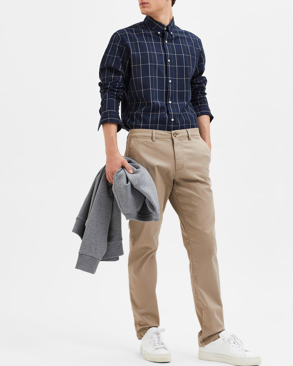 Greige Miles Slim Leg Flex Pants