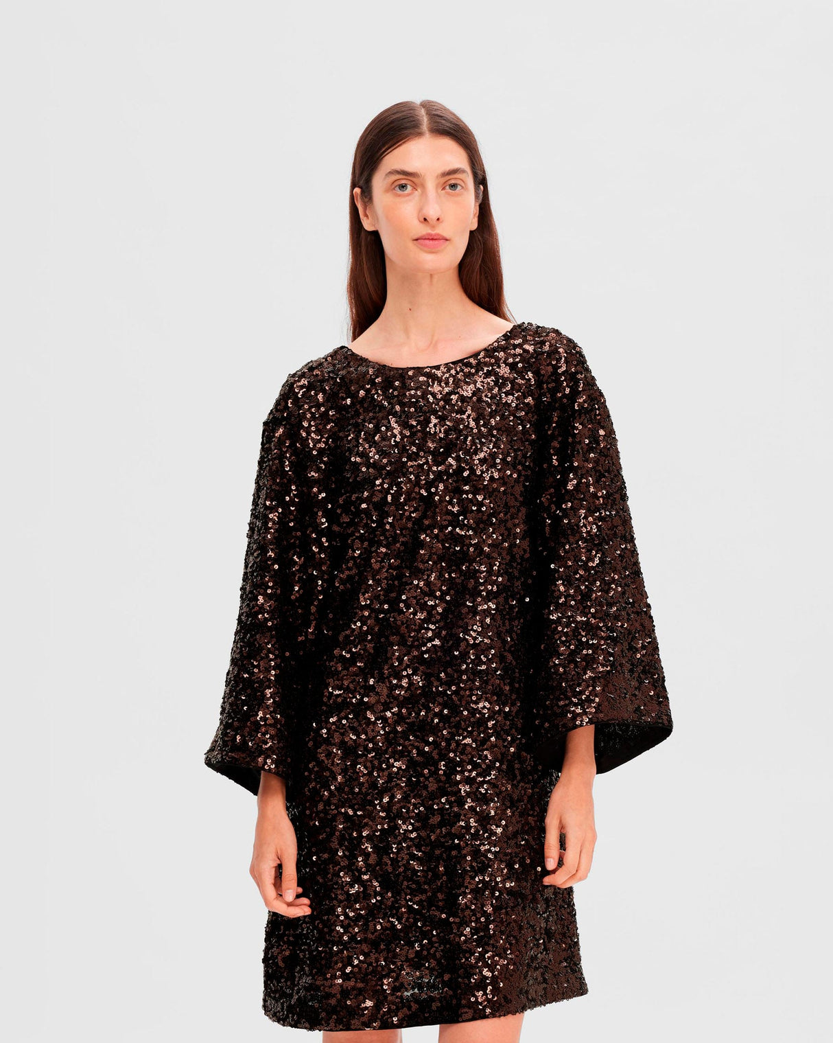 Java Mallie Short Sleeve Sequins Short Dress