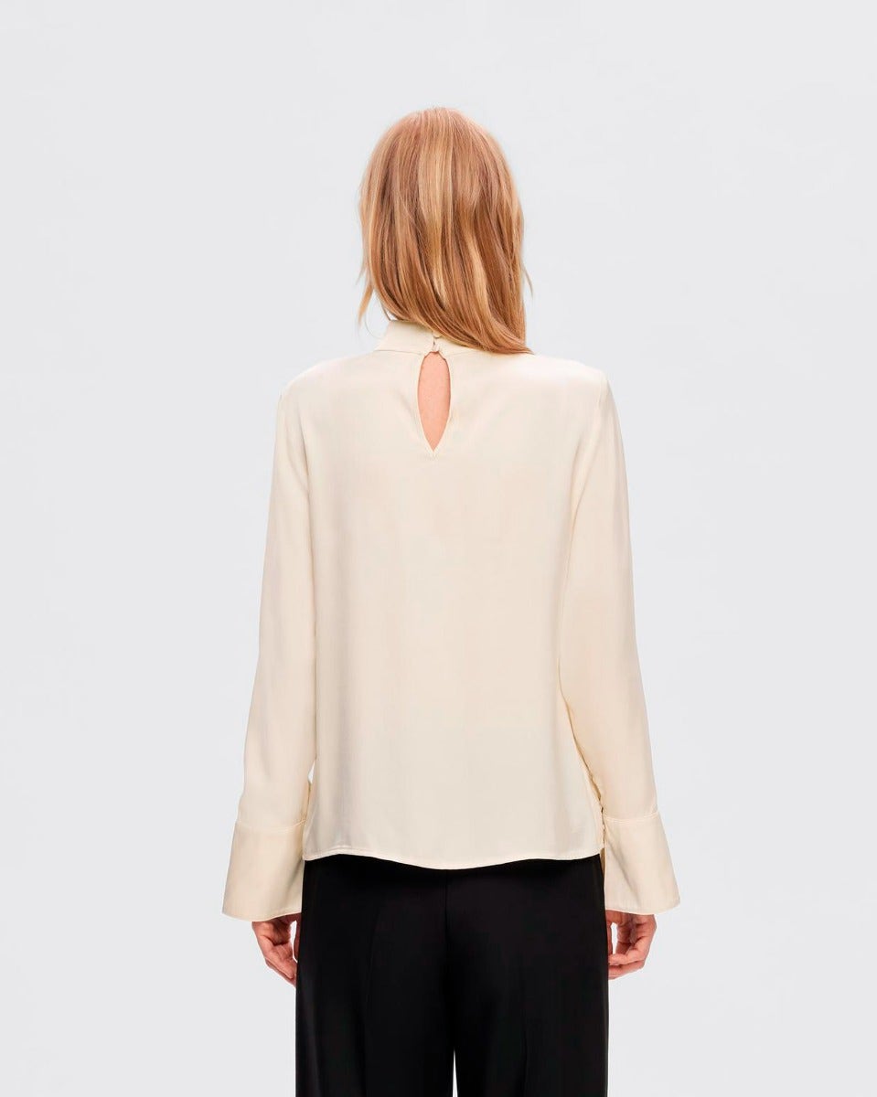 Birch Ivy Long Sleeve Satin Top