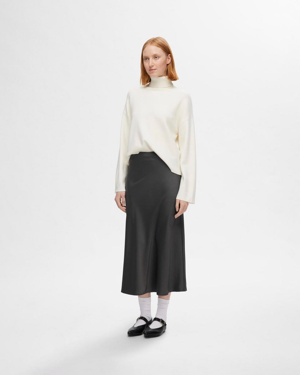 Volcanic Ash Lena High Waisted Midi Skirt