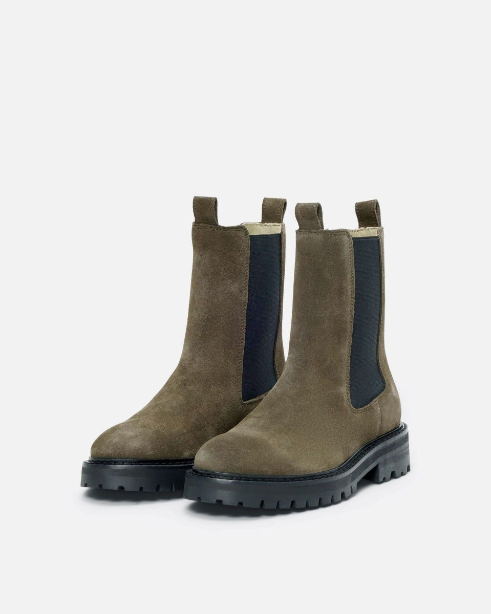 Dusky Green Vilma Suede Chelsea Boot