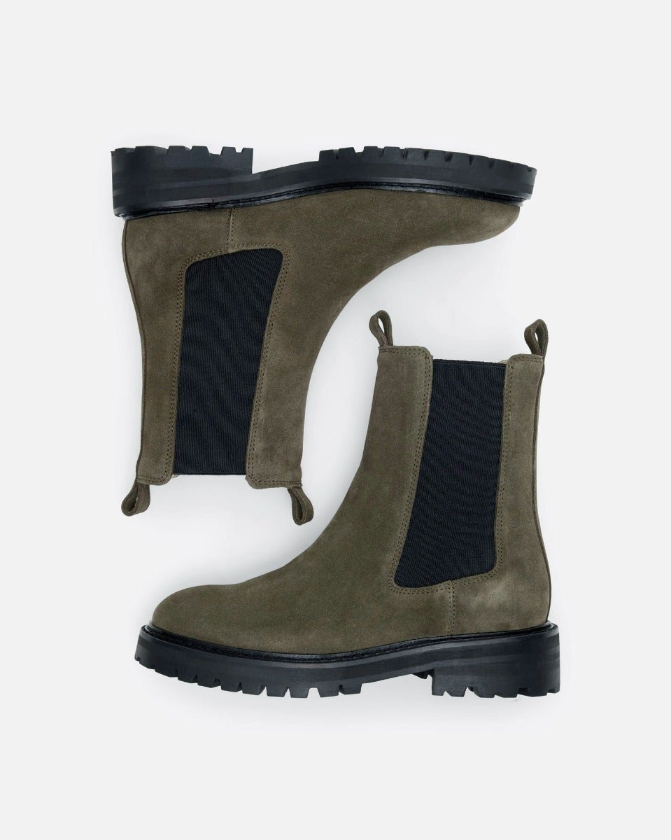 Dusky Green Vilma Suede Chelsea Boot