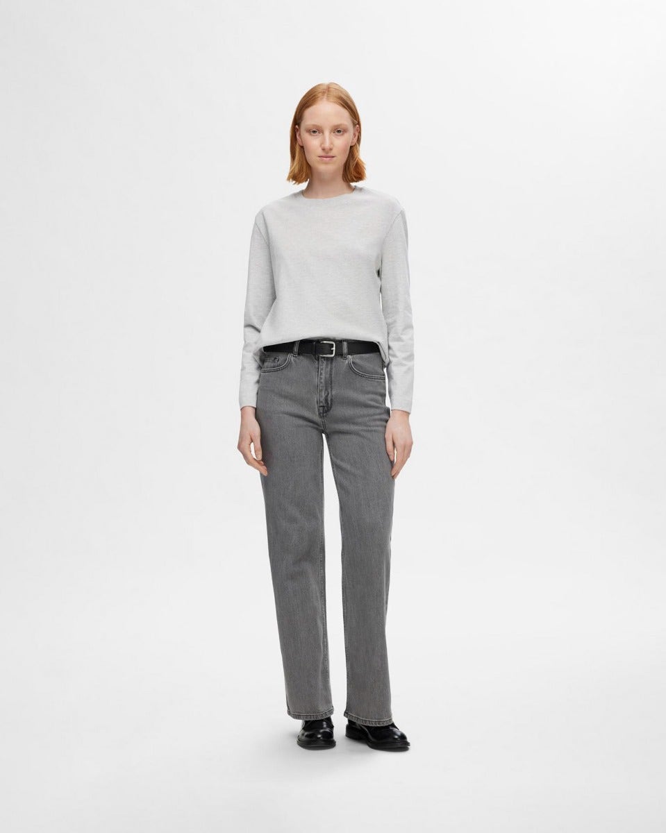 Light Grey Essential Cotton Long Sleeve T-Shirt