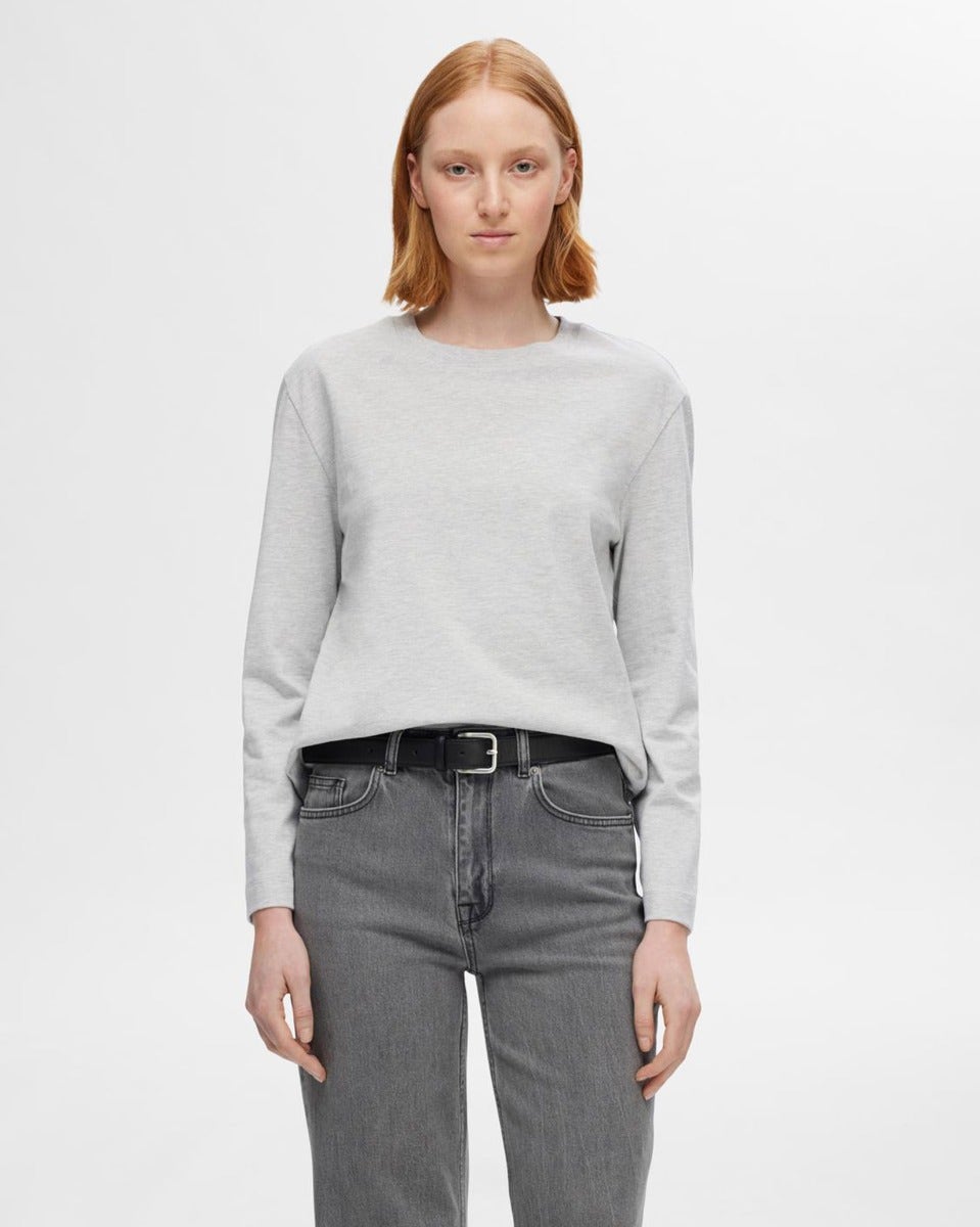 Light Grey Essential Cotton Long Sleeve T-Shirt