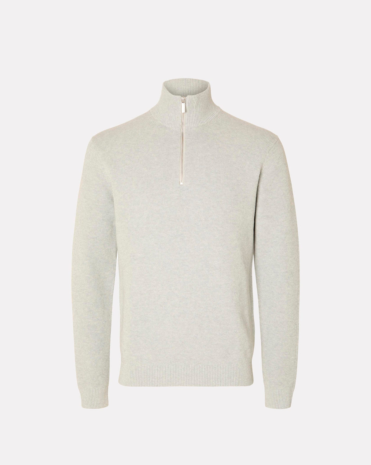 Light-Grey-Dane-Cotton-Structured-Knit-Half-Zip-Jumper