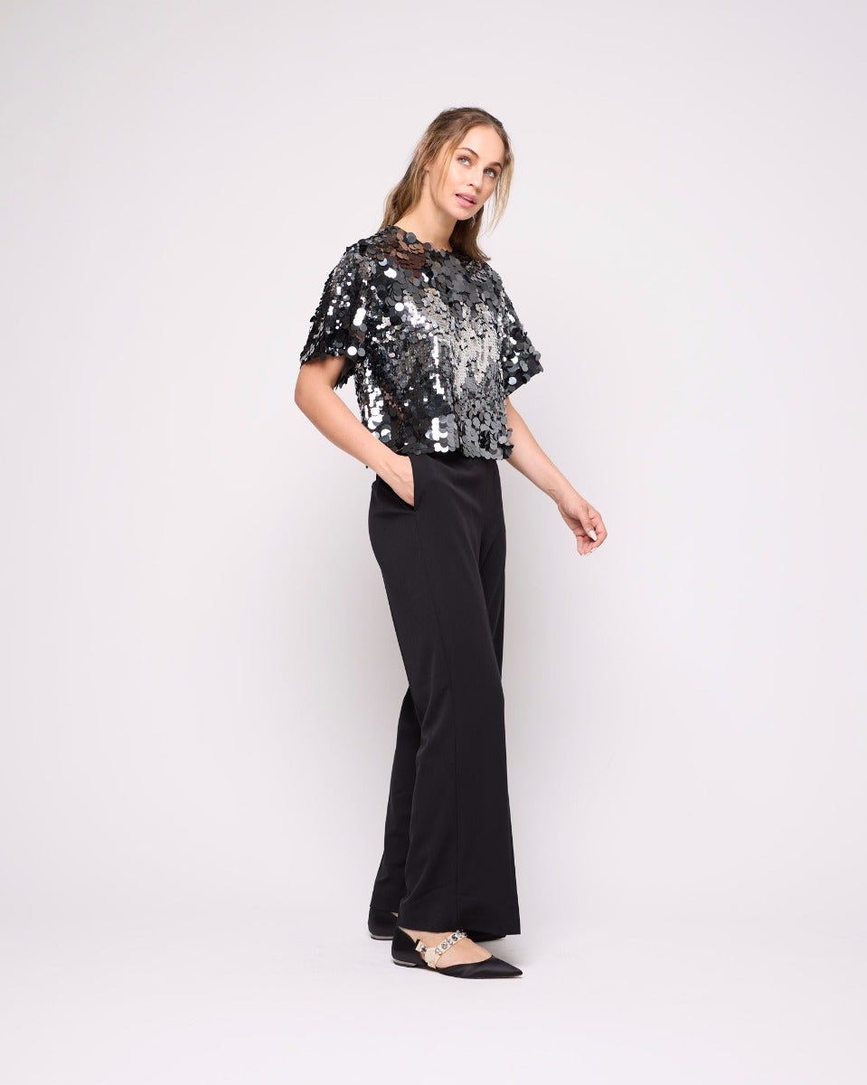 Black Emma-Tara Wide Leg Pants
