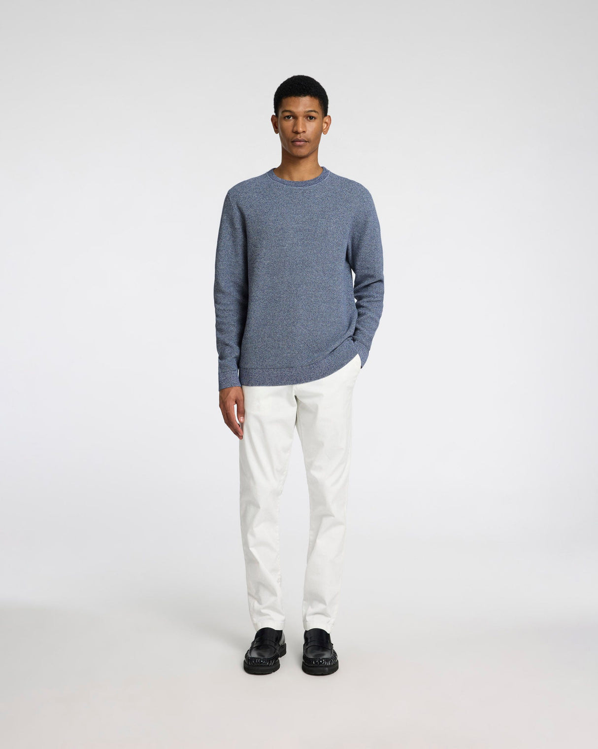Winter Sky Ross Regular Fit Structured Knit Jumper