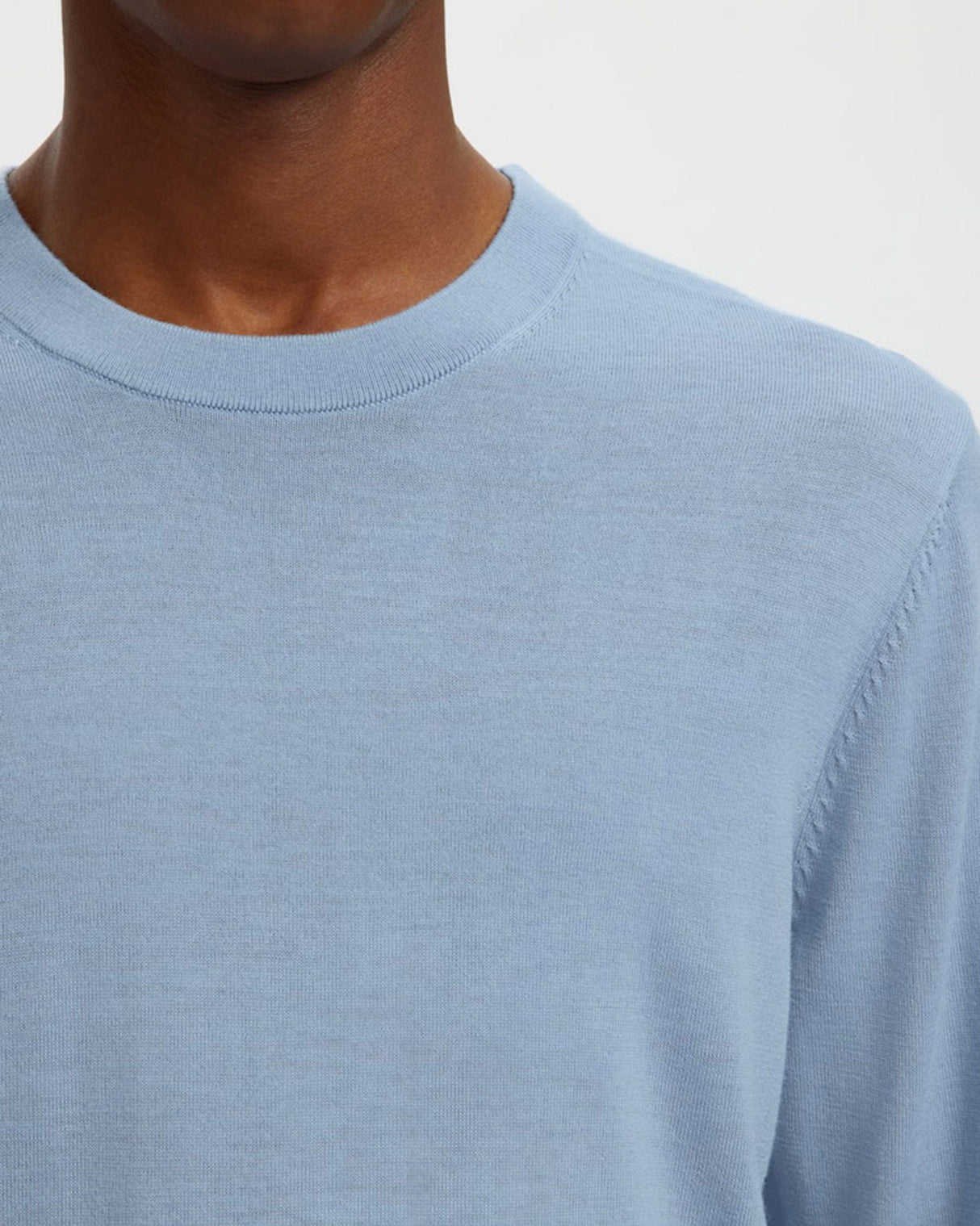 Dust Blue Tray Merino Knit Jumper