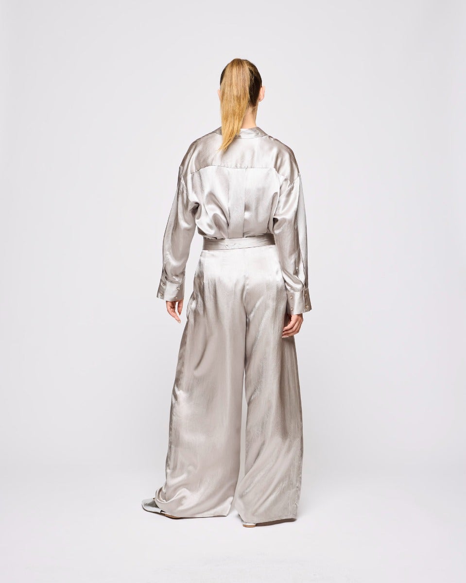 Dove Selene Wide Leg Satin Pants