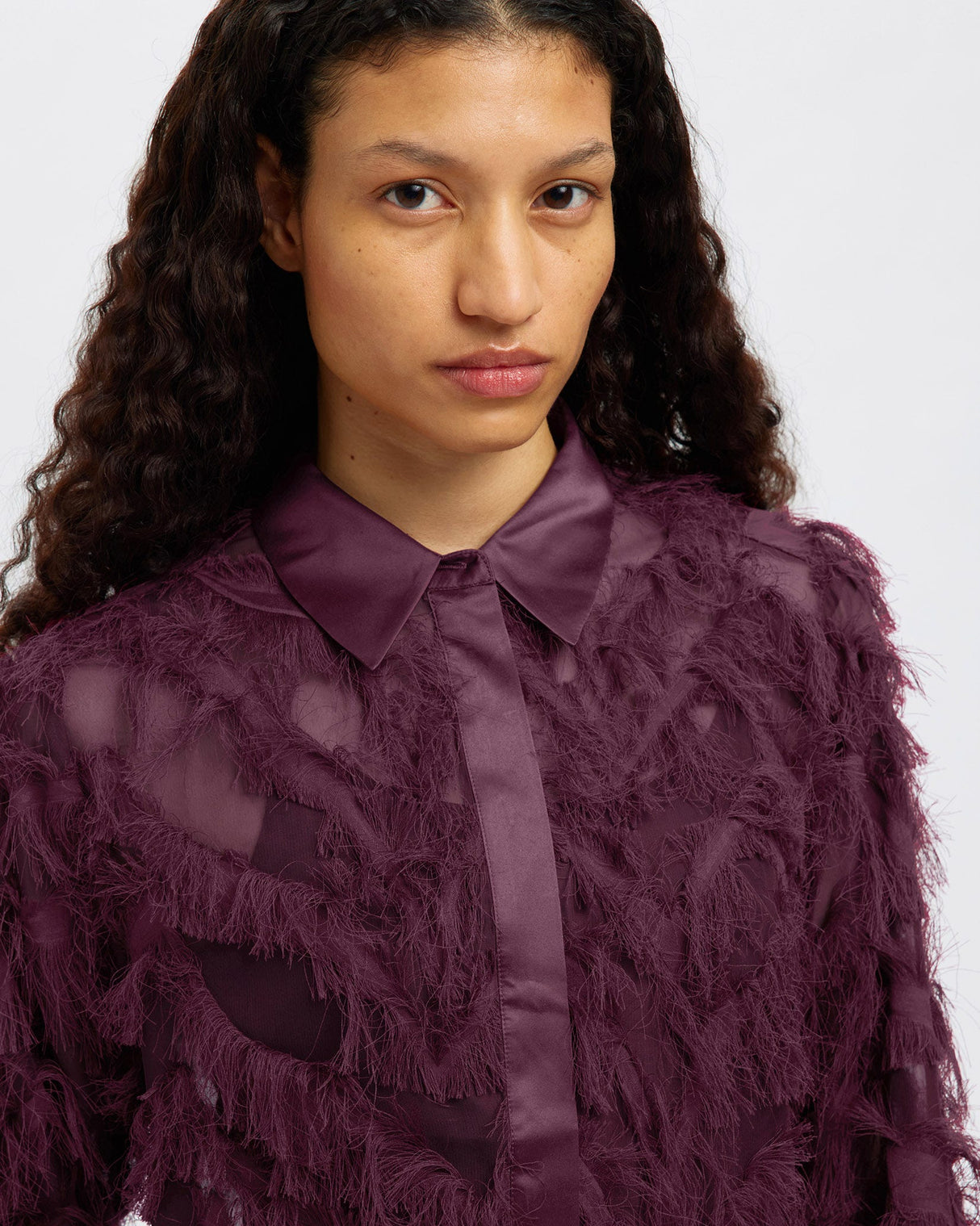 Fig Myline Cropped Fluffy Shirt