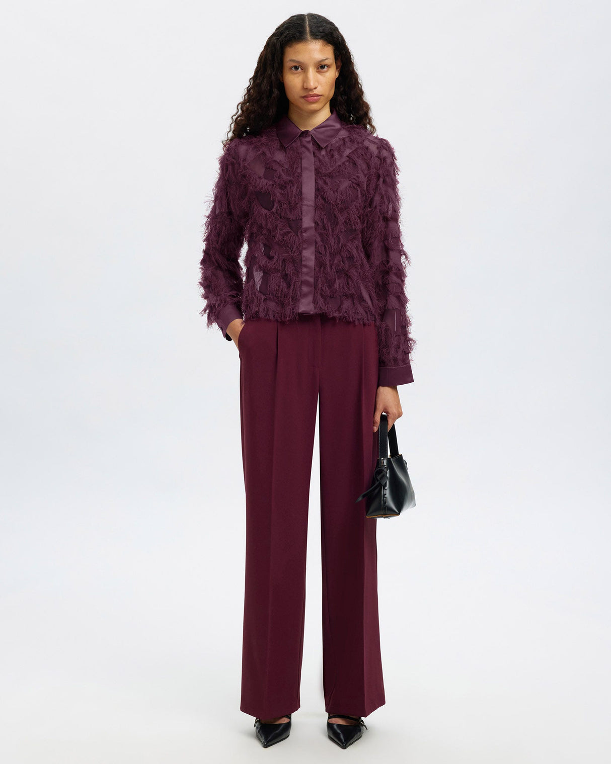 Fig Myline Cropped Fluffy Shirt