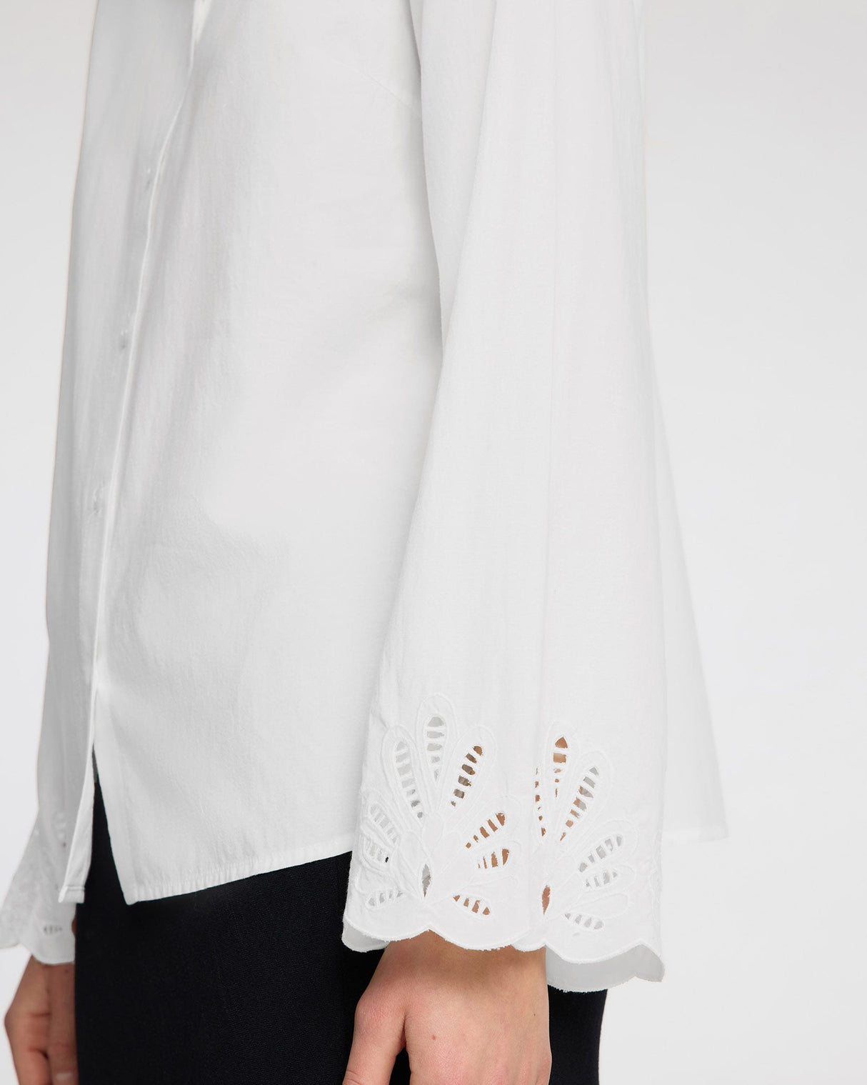 White Dahlia Broderie Anglaise Detail Shirt