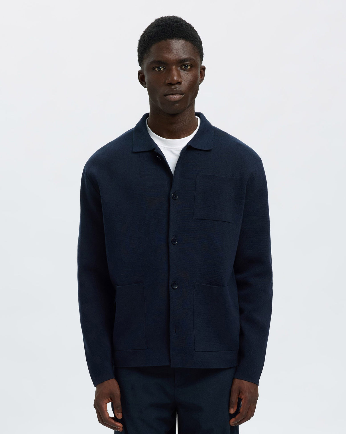 Sky Captain Mike Cotton Blend Polo Cardigan