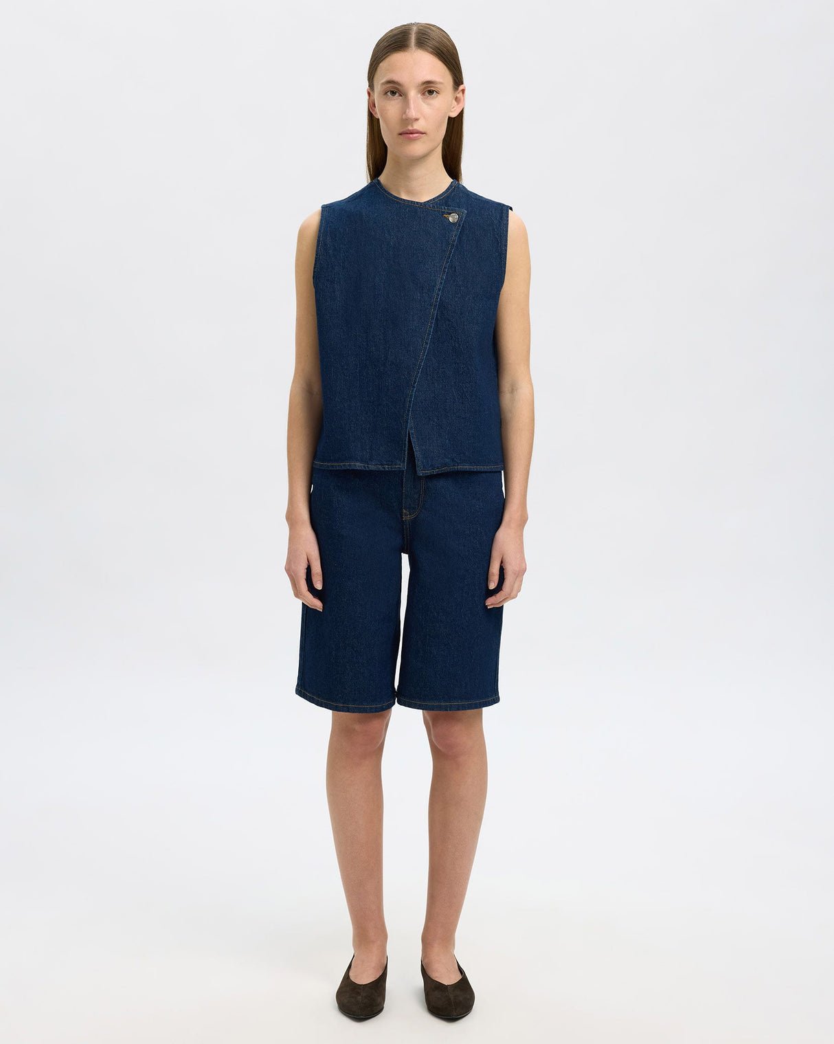 Dark Blue Denim Vida-Kori Denim Vest
