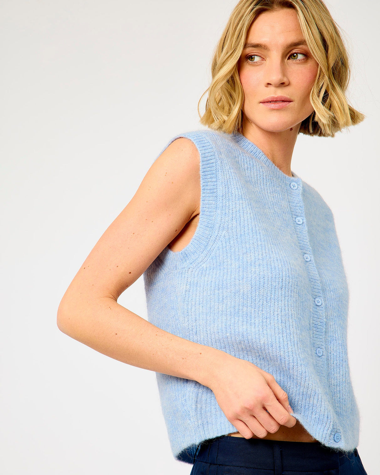 Cash-Blue-Alpaca-Blend-Knit-Cardigan-Vest