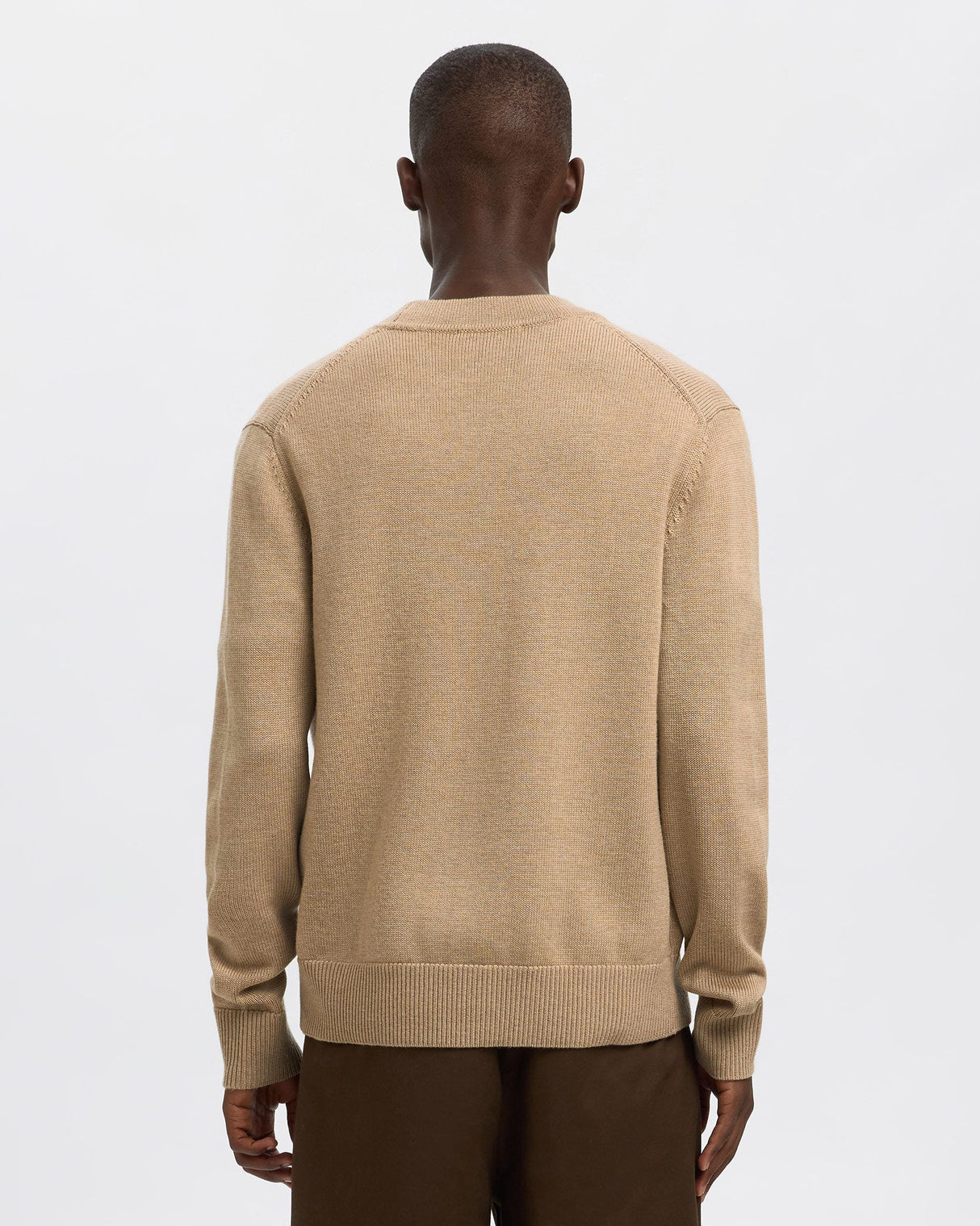 Beige-Tray-Chunky-V-Neck-Cardigan