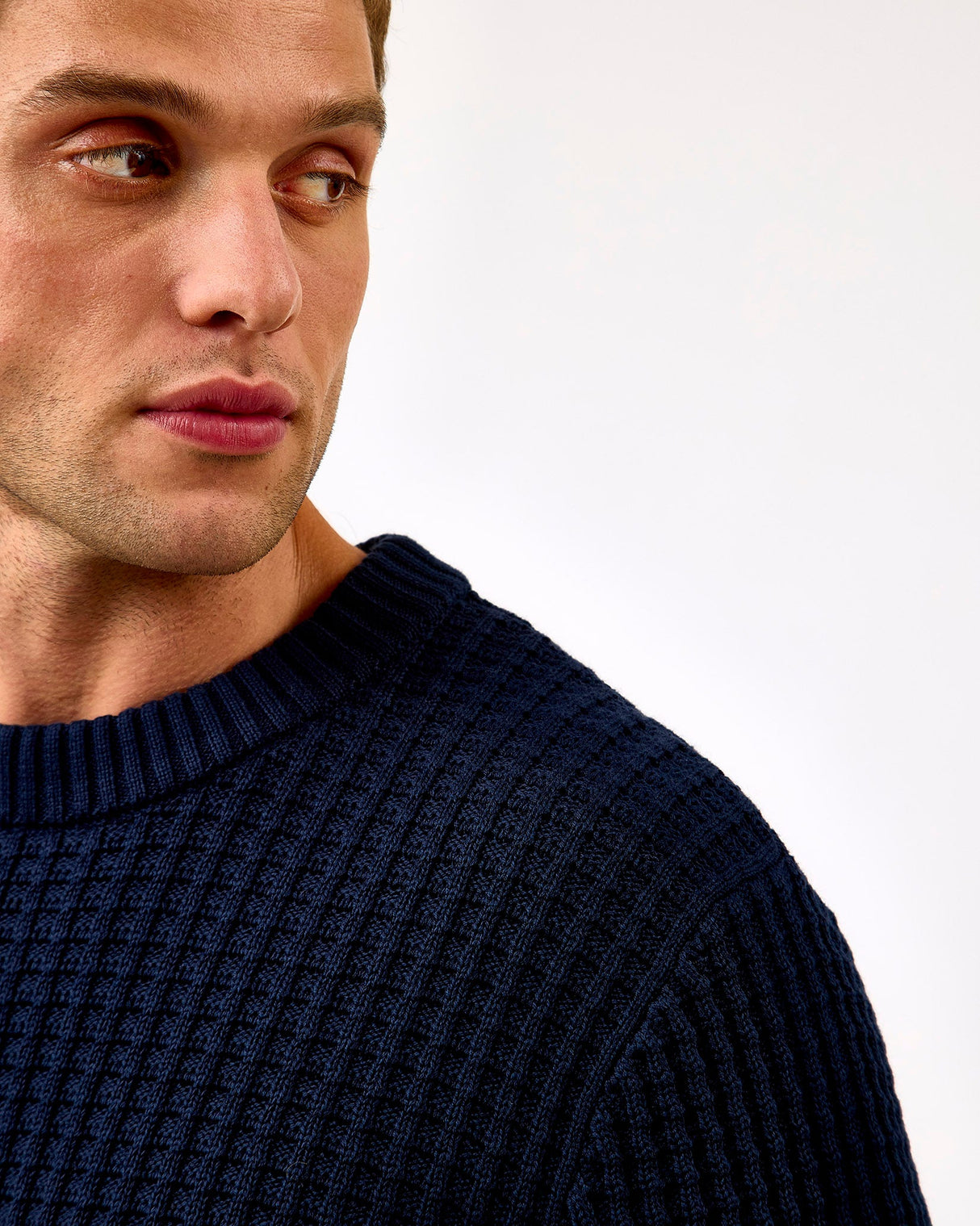 Sky Captain Tom Structured Knit Crew Neck Jumper