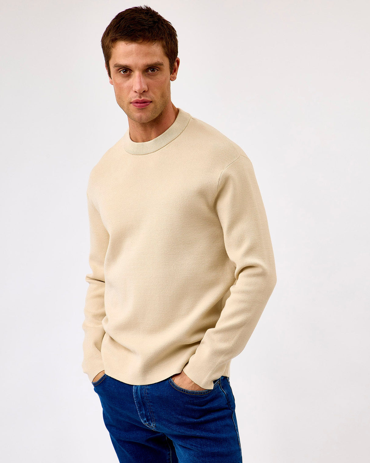 Oatmeal-Teller-Crew-Neck-Knit-Jumper