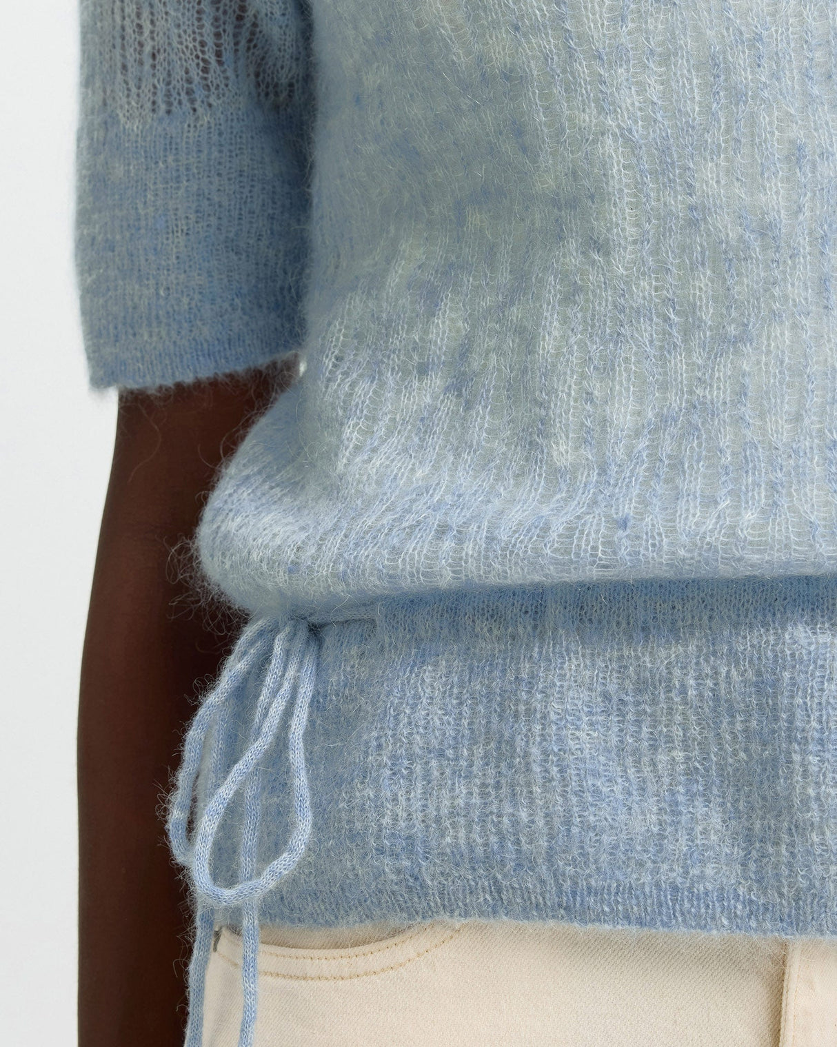 Dusty Blue Mayer Short Sleeve Knit Jumper