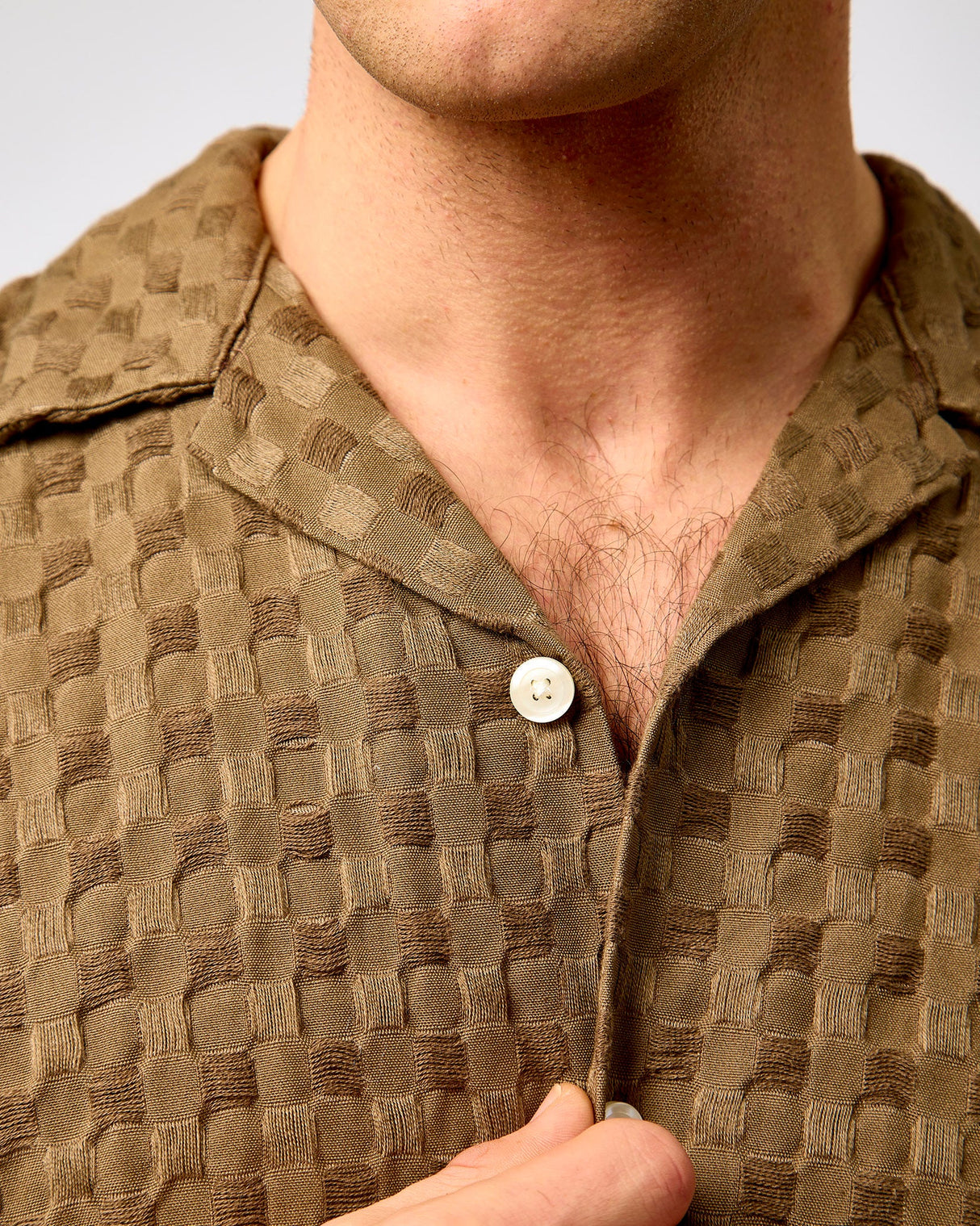 Chocolate Chip Monty Textured Short Sleeve Shirt